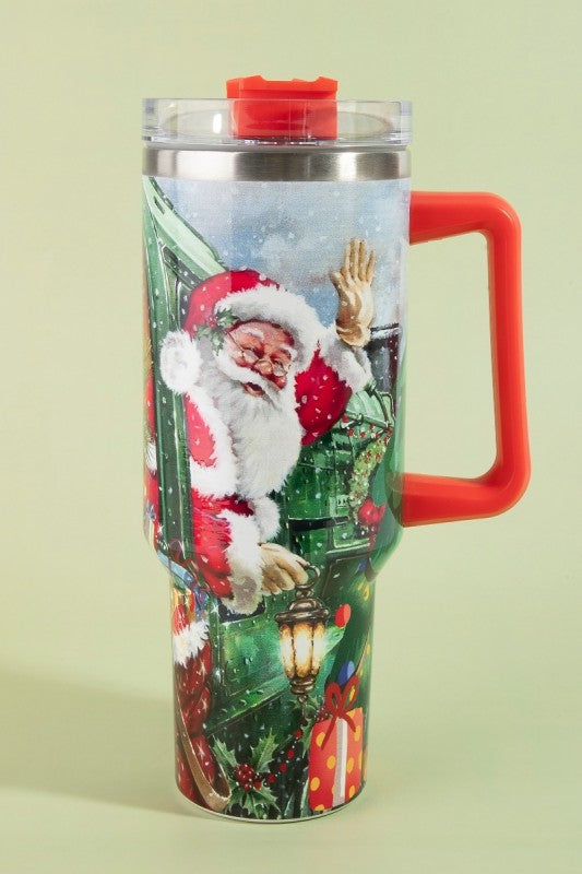 Santa Claus Painting Christmas Themed 40oz Tumbler