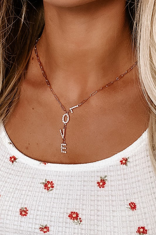 LOVE Necklace (Rose Gold)