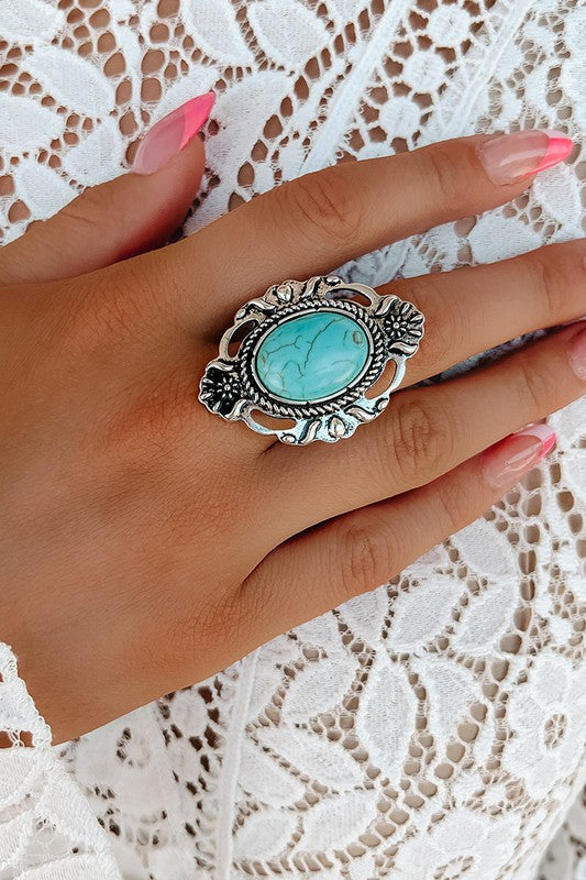 Stone Ring (Turquoise and Silver)