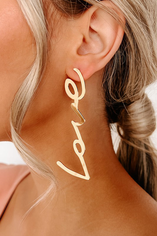 LOVE Earrings (Gold)