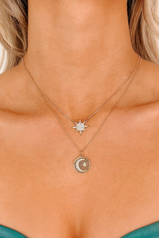 Moon & Star Necklace (Gold)
