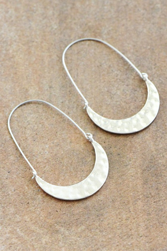 Metal Hoop Earrings (Silver)
