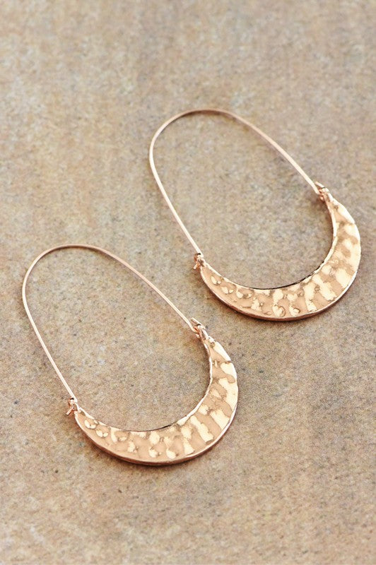 Metal Hoop Earrings (Rose Gold)