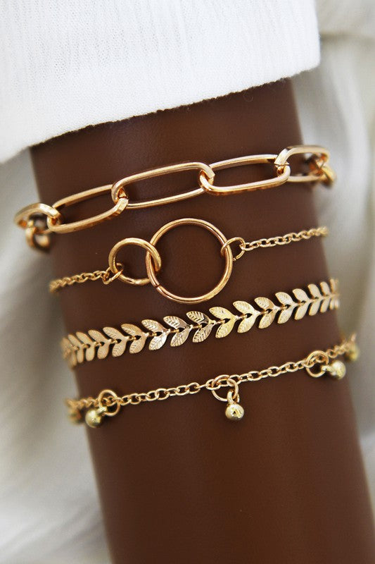 Gold Plated Bracelets (4 Pieces)