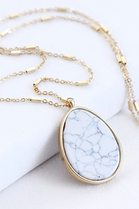 Stone Necklace (White Turquoise)