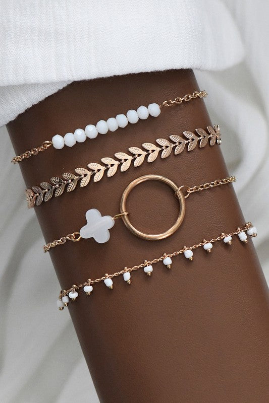 Layered Bracelet Set (4 Pieces - Gold Plated)