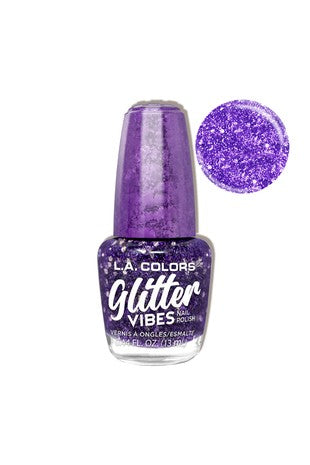 LA Colors Purple Glitter Vibes Nail Polish
