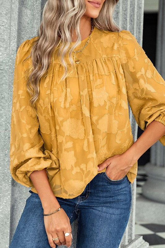 See Through Puff Top (Yellow)