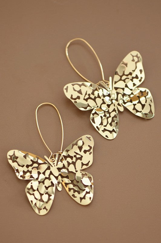 Butterfly Gold Drop Earrings