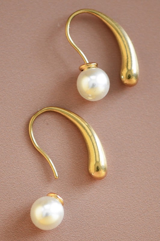 Waterproof Non-tarnish Stainless Steel Hoops (Pearl)