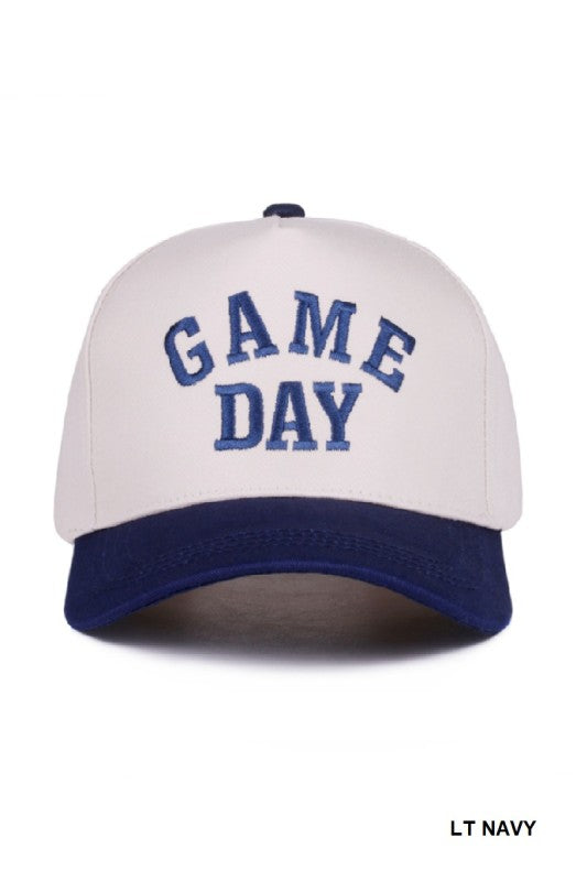 Game Day Two-tone Canvas Cotton Cap (LT NAVY)