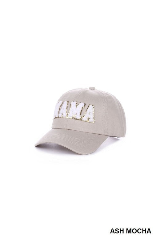 Mama Chenille Patch Baseball Cap - Ash Mocha