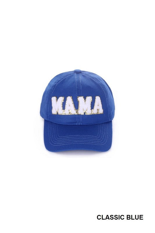 Mama Chenille Patch Baseball Cap - Classic Blue