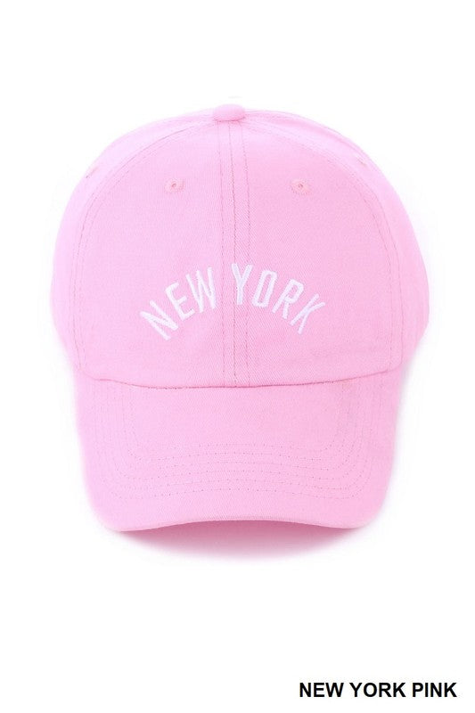 New Nork N.Y. City Embroidered Monogram Baseball Cap - Pink