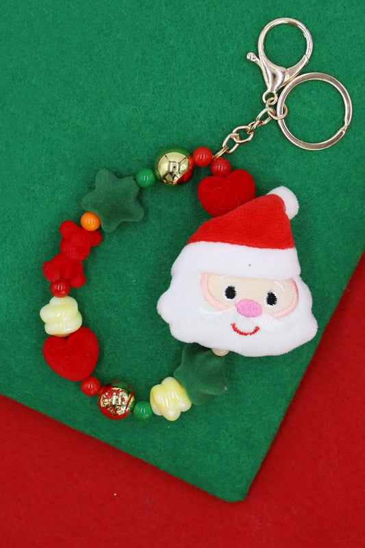 Beaded Santa Claus Christmas Key Chain