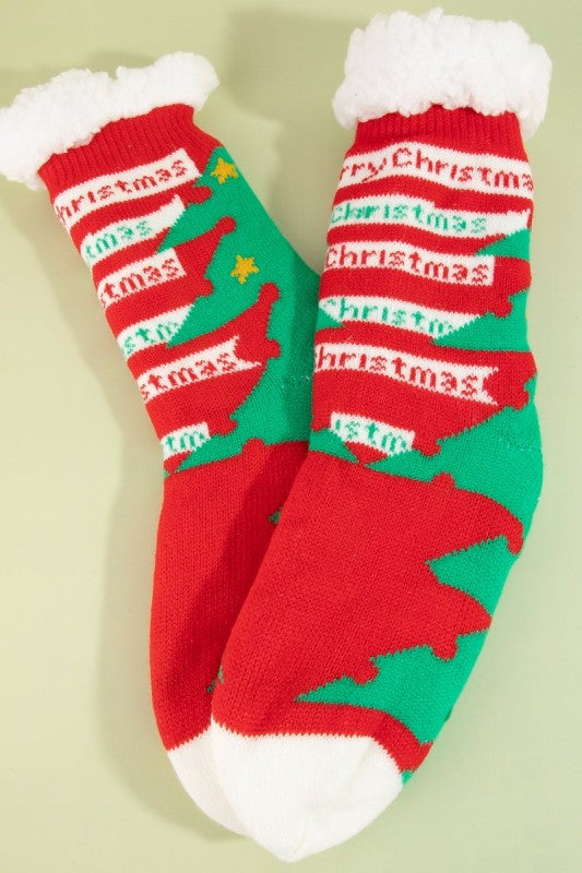 Christmas Tree Theme Thick Warm Socks