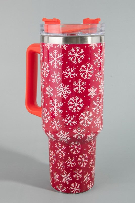 Snowflake Pattern Christmas Themed 40oz Tumbler
